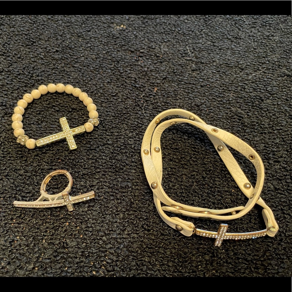 Crosses bracelets and a ring